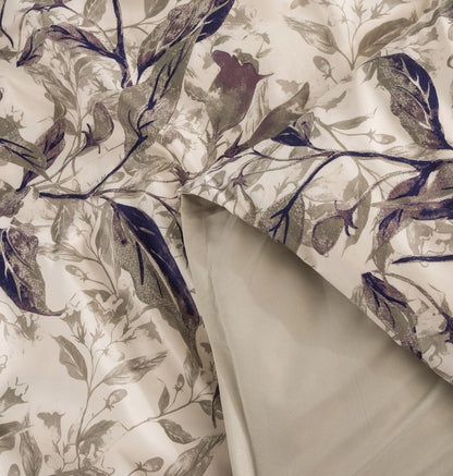 Tache Microfiber Abstract Wispy Leaf Taupe Grey Duvet Cover (JHW-843)