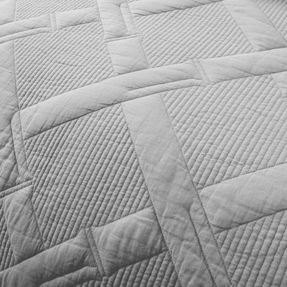 Tache Cotton Light Grey Silver Soothing Pastel Diamond Pillow Sham (JHW-862)