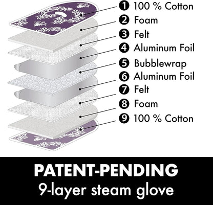 ironMATIK Jaipur Purple Ironing Mat and Glove Bundle