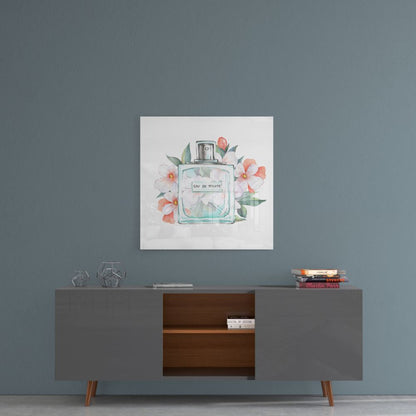 Eau De Toilette Glass Wall Art