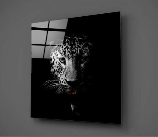 Shadow Emerging Leopard Glass Wall Art