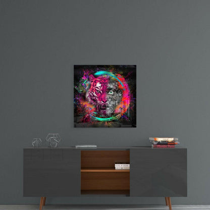 Machine Tiger Glass Wall Art