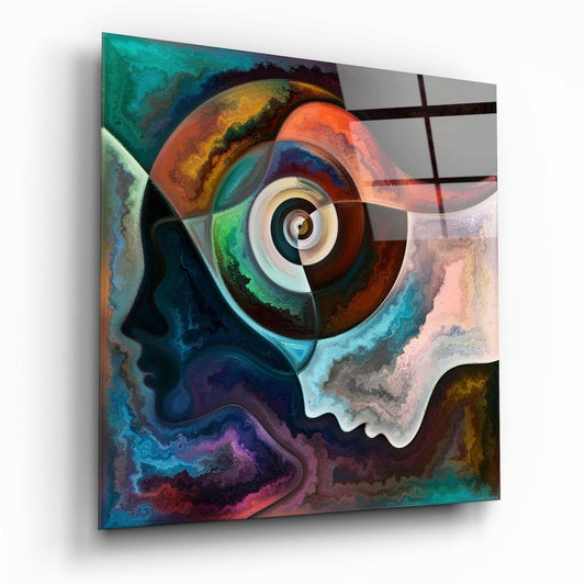 Marbled Eye Swirl Profile Abstract Glass Wall Art