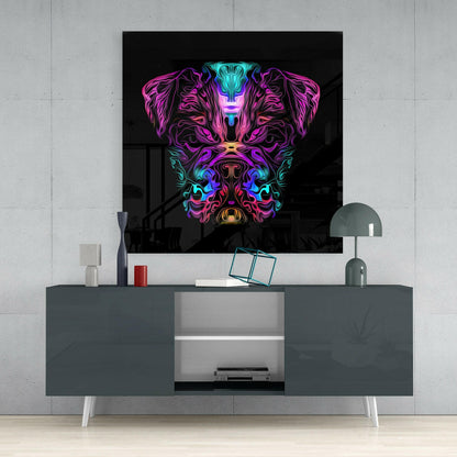Angry Dog Glass Wall Art