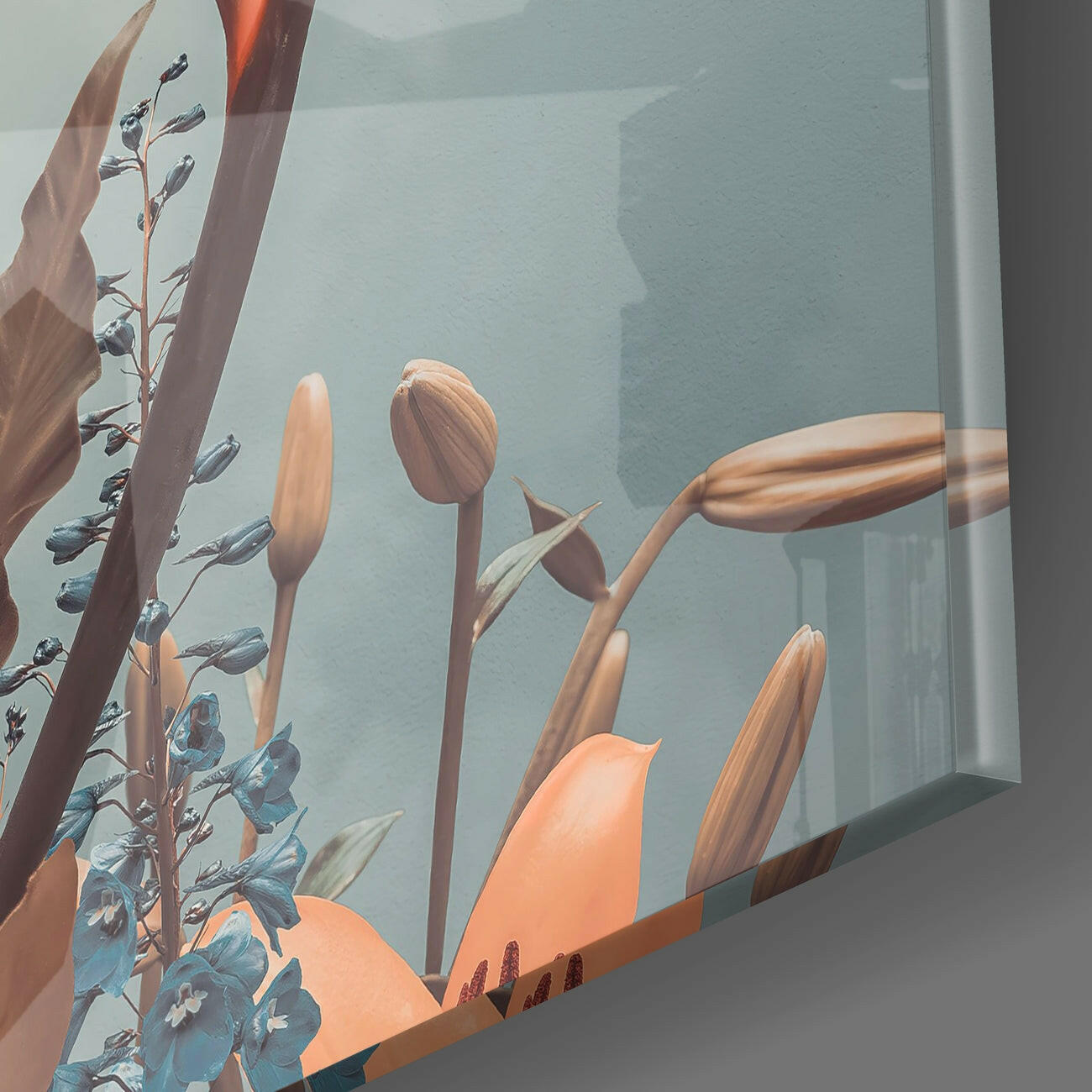 In The Flowers Glass Wall Art
