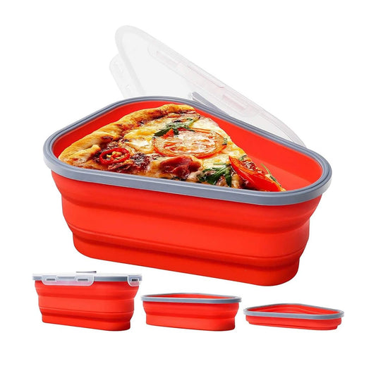 Collapsible Adjustable Reusable Pizza Storage Container with 5 Microwavable Serving Trays Otarealm