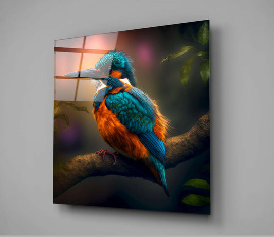 Kingfisher Glass Wall Art  || Designer Collection