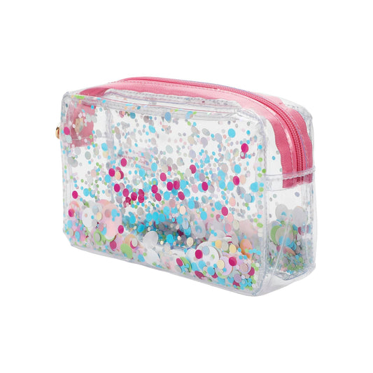 Clear Multicolor Confetti Pouch