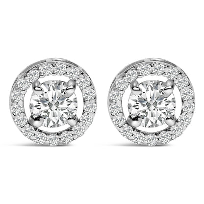 Men's 14K White Gold 1 3/4 Cttw Lab Grown Diamond Halo Cufflink