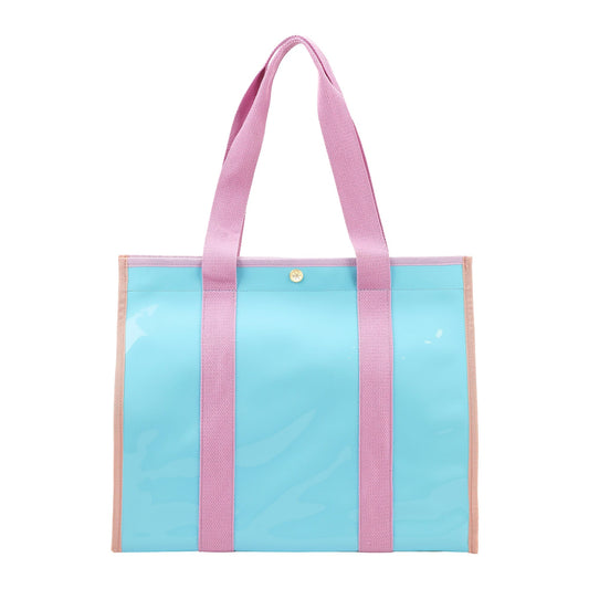 Colorblock Vinyl Tote Bag