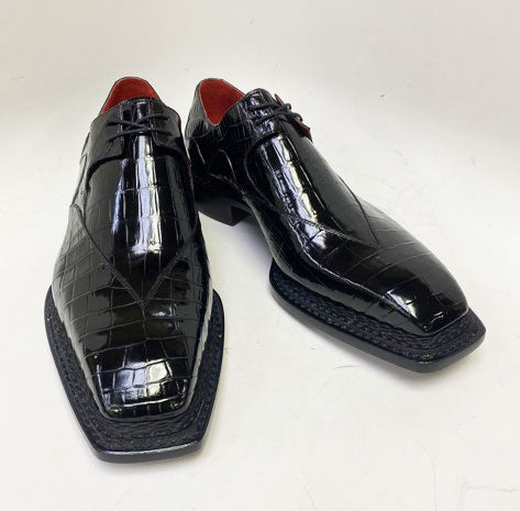 Maurice Legend Custom Made Alligator Lace-Up Shoe - Black