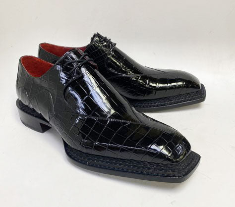 Maurice Legend Custom Made Alligator Lace-Up Shoe - Black