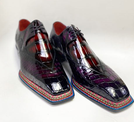 Maurice Legend Custom Made Alligator Lace-Up Shoe - Purple