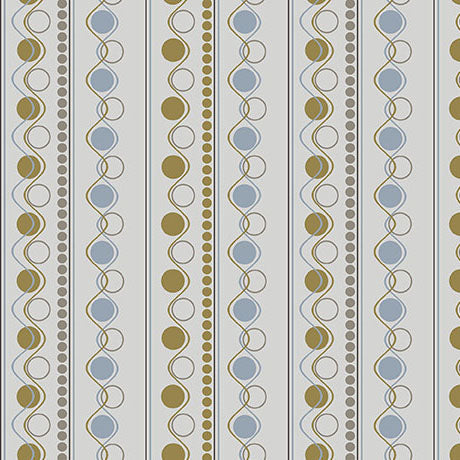 Light Gray Modern Refinement Geo Stripe Cotton 43"/44" Fabric Per Yard