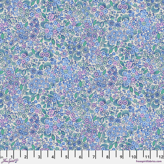Little Meadow Blue Flourish And Bloom 44"/45" Cotton Fabric Per Yard