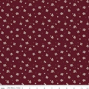 Love You Always Ditsy Maroon Cotton 43"/44" Fabric Per Yard
