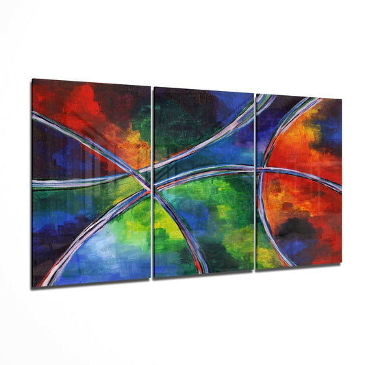 Circular Colors Glass Wall Art