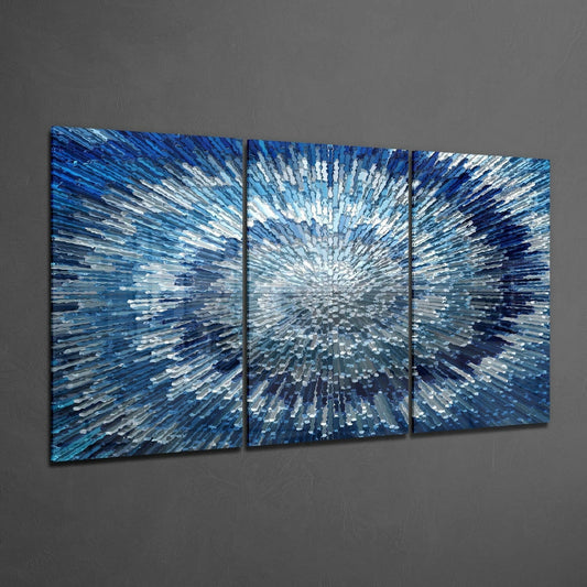 Blue Texture Glass Wall Art