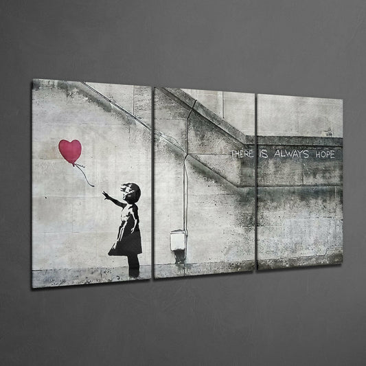 Heart Balloon Street Stencil Glass Art