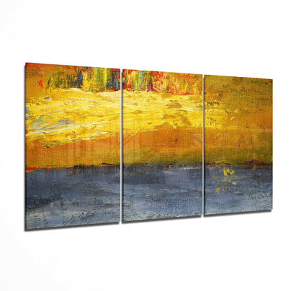 Abstract Yellow Glass Art