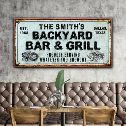 Backyard Bar & Grill Sign XXIV