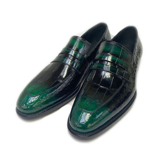 Maurice Mirage Custom Made Alligator Loafer - Green