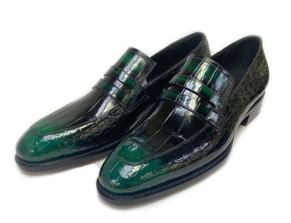 Maurice Mirage Custom Made Alligator Loafer - Green