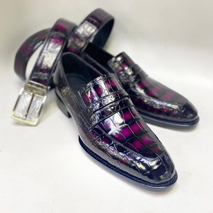 Maurice Custom Made Mirage Alligator Loafer - Purple