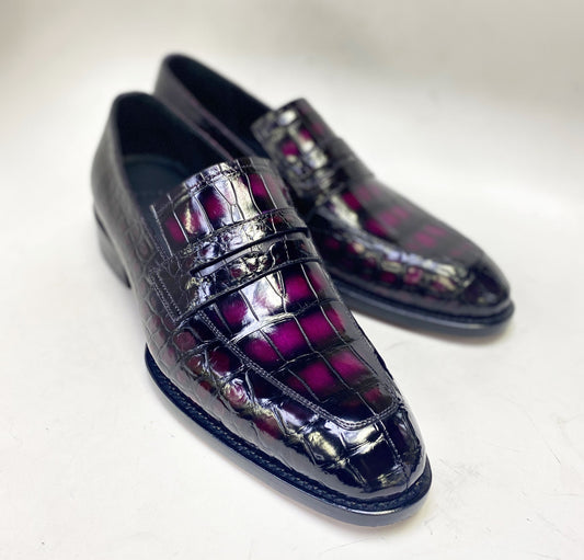 Maurice Custom Made Mirage Alligator Loafer - Purple