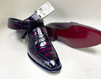 Maurice Custom Made Mirage Alligator Loafer - Purple