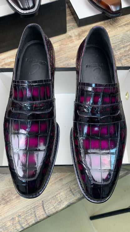 Maurice Custom Made Mirage Alligator Loafer - Purple