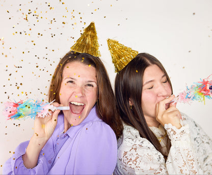 Confetti Burst Fringe Party Blowers (6 count)