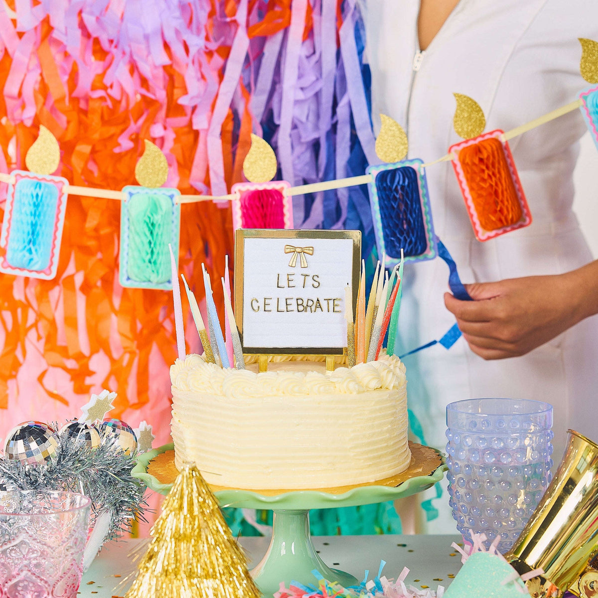 Honeycomb Birthday Candle Banner Otarealm