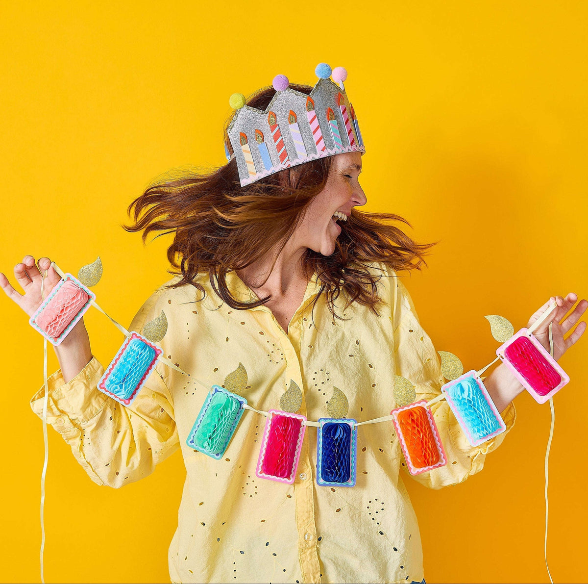 Honeycomb Birthday Candle Banner Otarealm