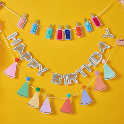 Honeycomb Birthday Candle Banner Otarealm