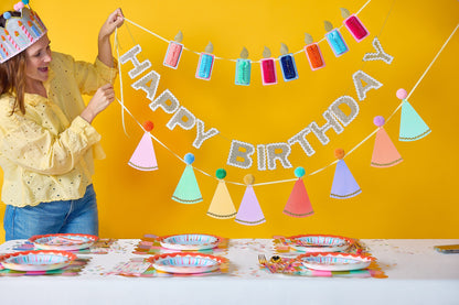 Happy Birthday Gold Shimmer Banner (Reusable Garland)