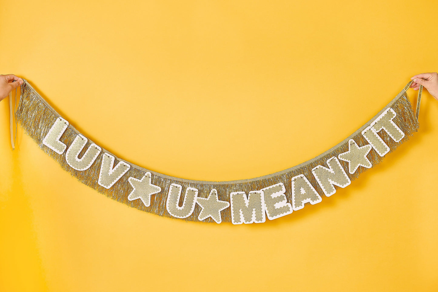 Customizable Gold Fringe Reusable Party Banner