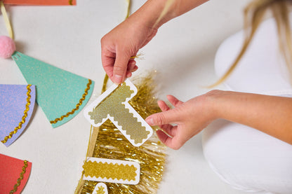 Customizable Gold Fringe Reusable Party Banner