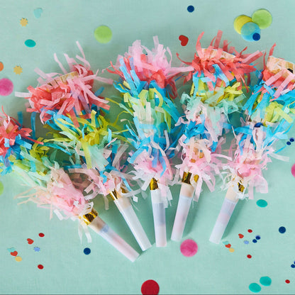 Confetti Burst Fringe Party Blowers (6 ct) Otarealm