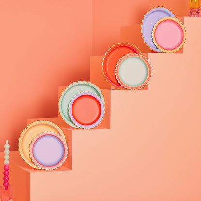 Rainbow Ric Rac Assorted Dinner Plates (10 count)