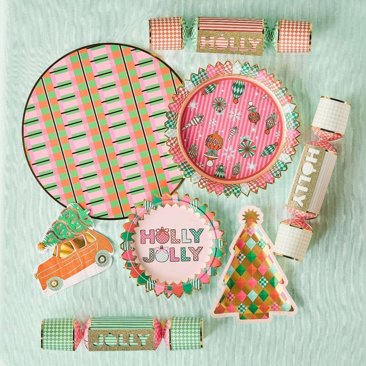 Holly Jolly Christmas Dessert Plates (10 count) Otarealm