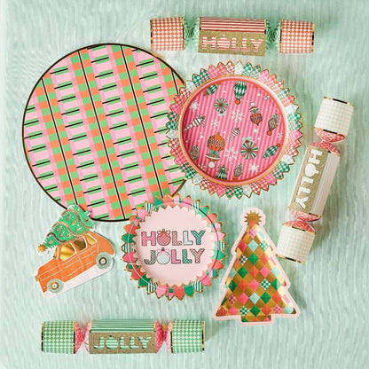 Holly Jolly Christmas Dessert Plates (10 count)
