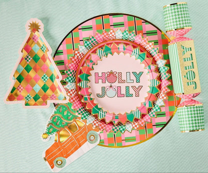 Holly Jolly Christmas Dessert Plates (10 count)