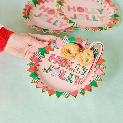 Holly Jolly Christmas Dessert Plates (10 count) Otarealm