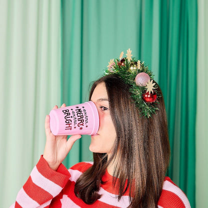 Extra Merry & Bright Reusable Holiday Party Cups (set of 8)