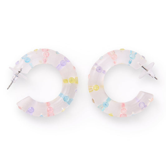 Pastel Confetti Hoop Earrings