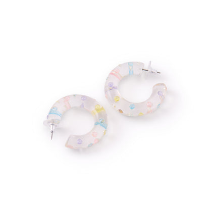 Pastel Confetti Hoop Earrings