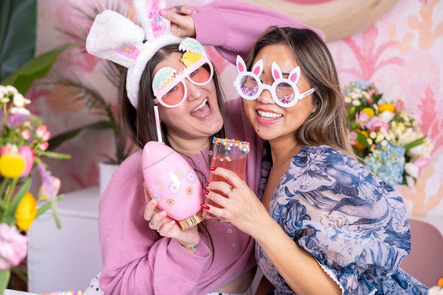 Hop-To-It Confetti Novelty Glasses (Single or Set of 4)