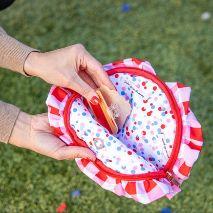 Picnic Perfect Gingham Ruffled Clutch