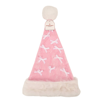 Pink Velvet & Bows Santa Hat